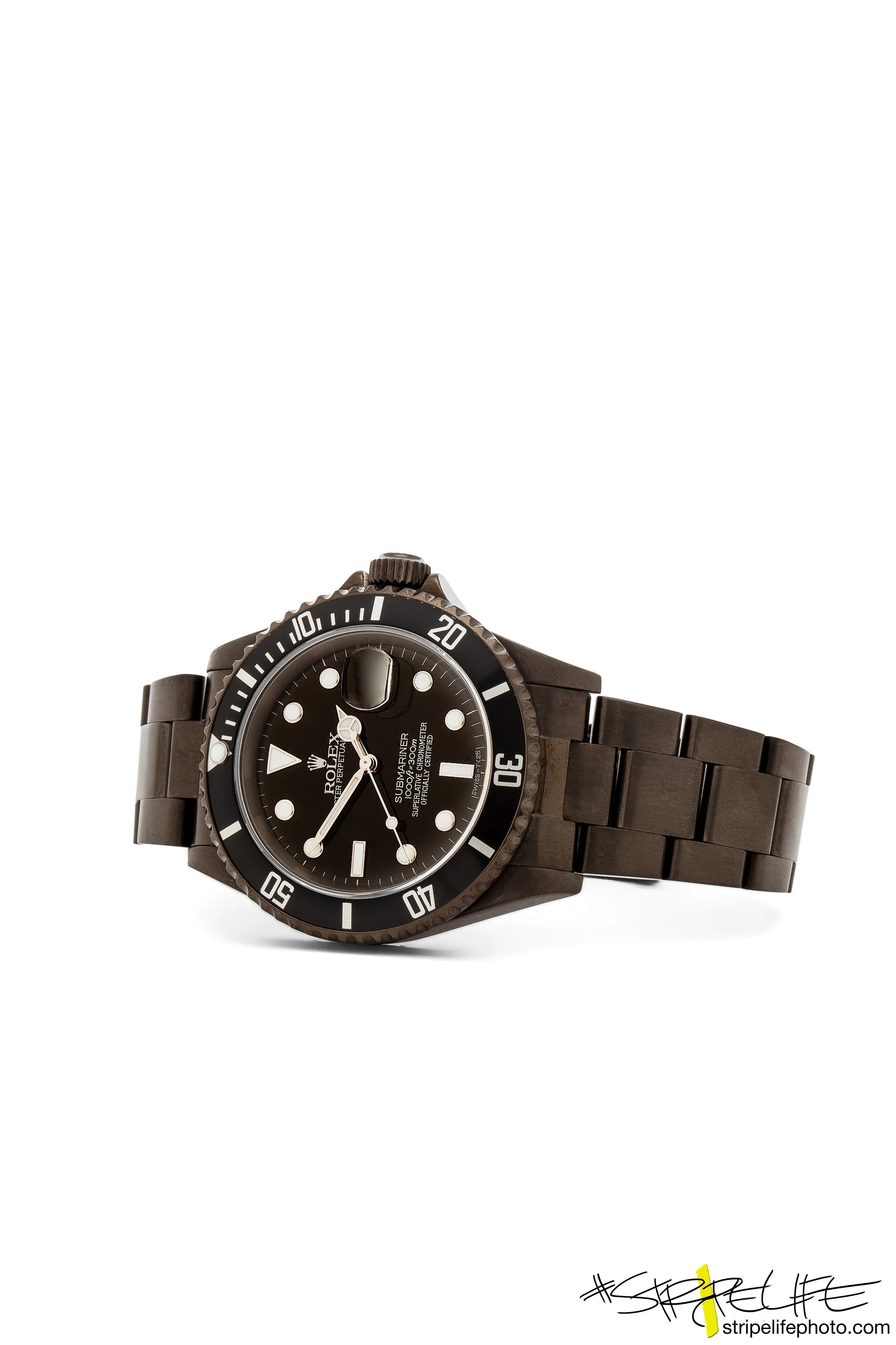Shot on-site, this timepiece is among many rare, pre-owned, certified authentic Luxe Wear.

as described on fwrd:

"MINDS,. The independent watch customization company revisits classic models from the most successful horological brands, resulting in 