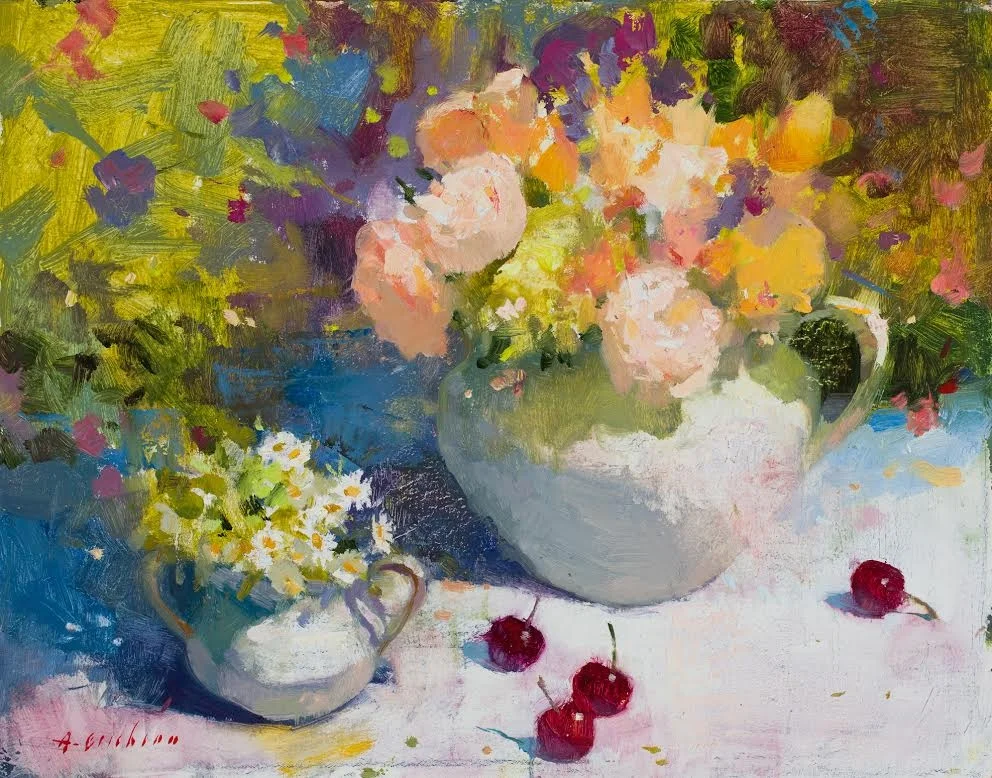 Erickson_Summer Still Life with Cherries oil on canvas 14 x 18 $2200.jpg