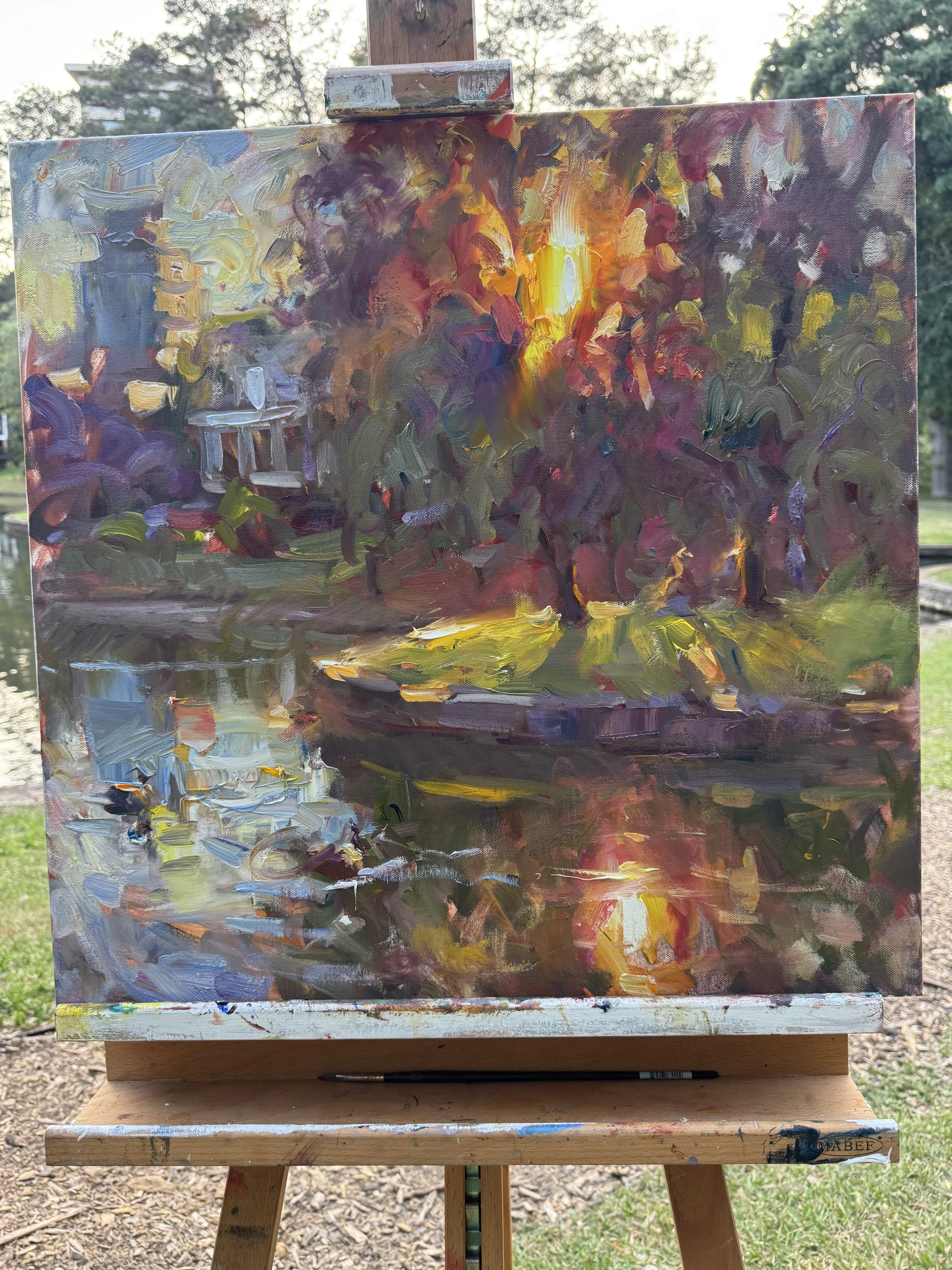Best In Buckhead painting “Family Of Geese in the Evening Light” by Ryan Jensen