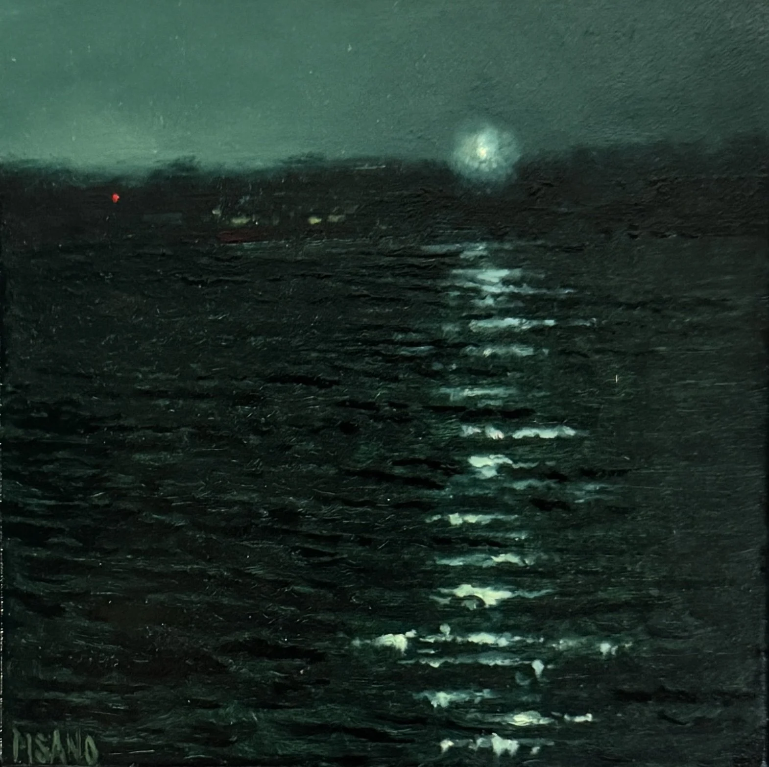 Best Nocturne painting “Jekyll Lighthouse 2:03AM” by Crista Pisano
