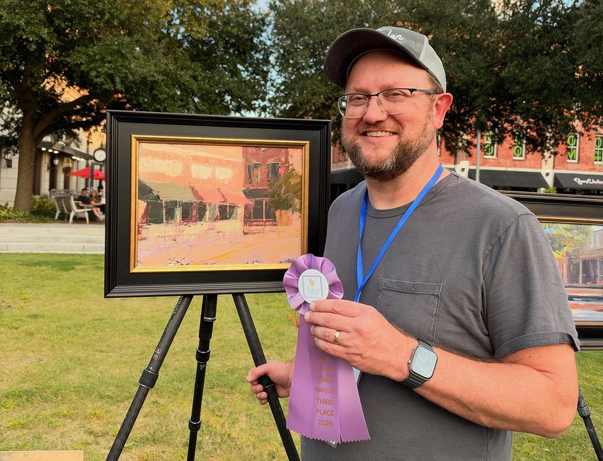 PaintQuick Third Place painting "Banard Street Light" by Adam Houston
