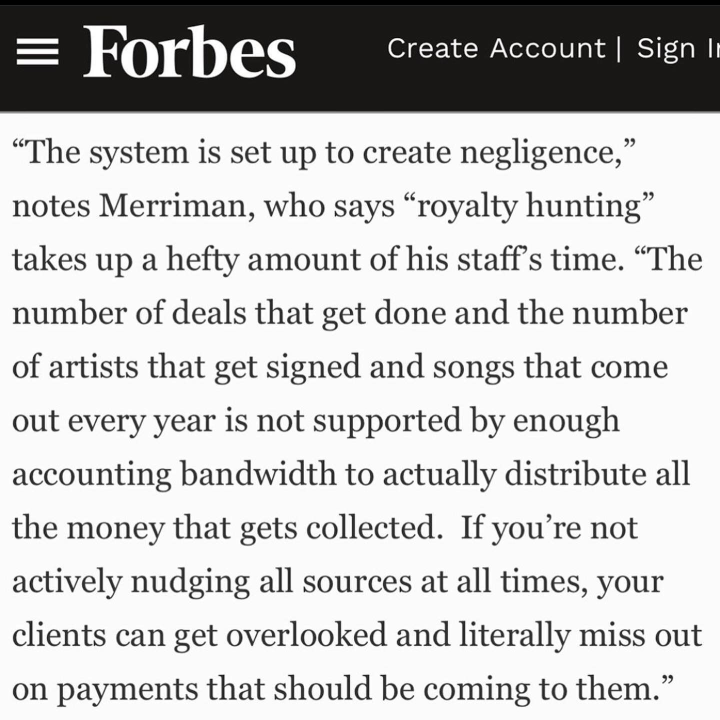 Let&rsquo;s find all the royalties!
 @mikeymerriman talks to @forbes about our new partnership with @hifi