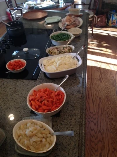 A mere portion of the feast. Not pictured: bowls of candy, nuts, and napkin rings.