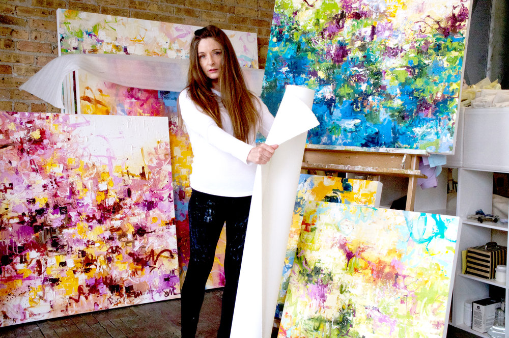 Artist Jill McLean with some of her works / 2016