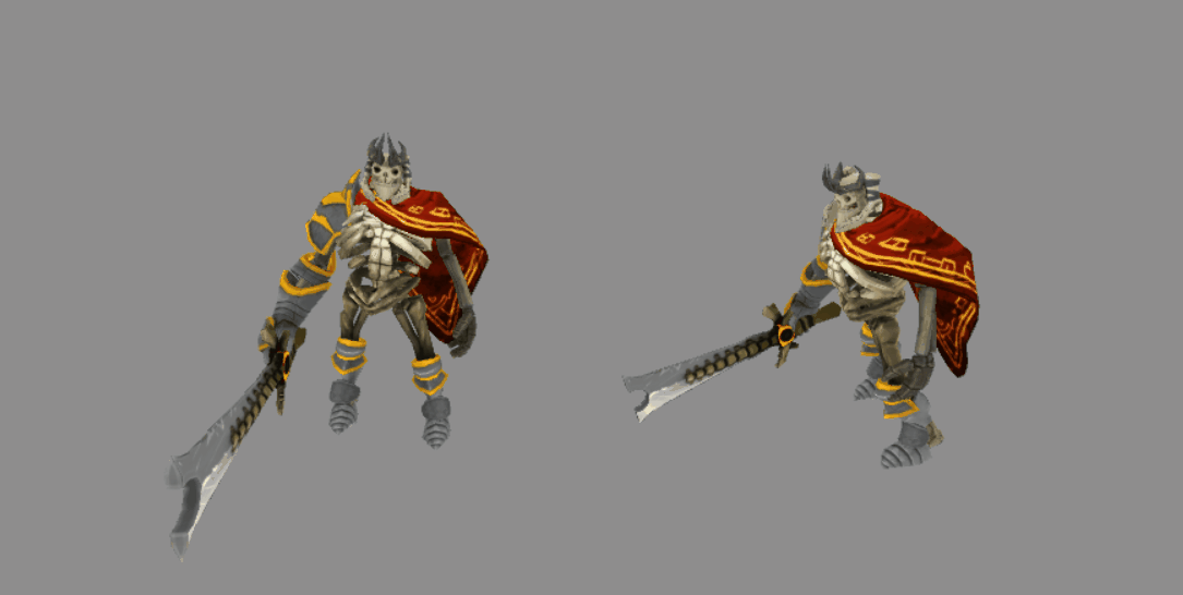 Attack cycle using the DOTA Skeleton King Rig