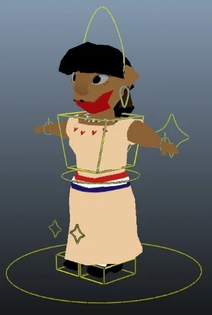 A 3D character based on an original design. Modeled and textured in Silo 2 using low-poly principles and then rigged in Maya.