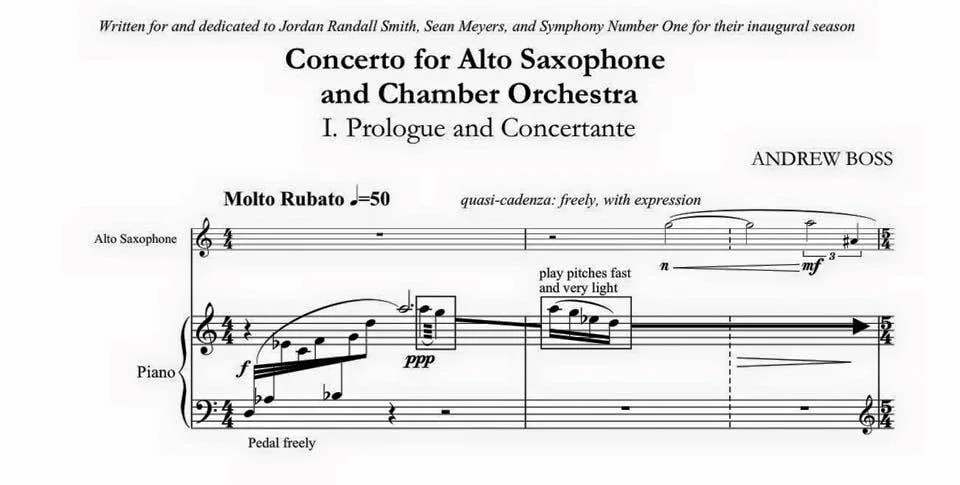Excerpt from Andrew Boss's Saxophone Concerto