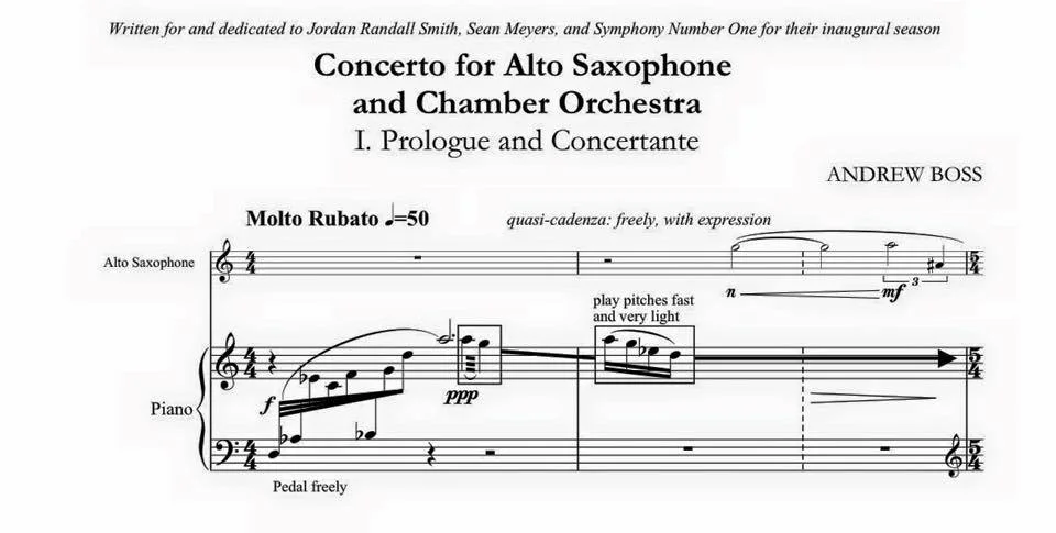 Excerpt from Andrew Boss's Saxophone Concerto