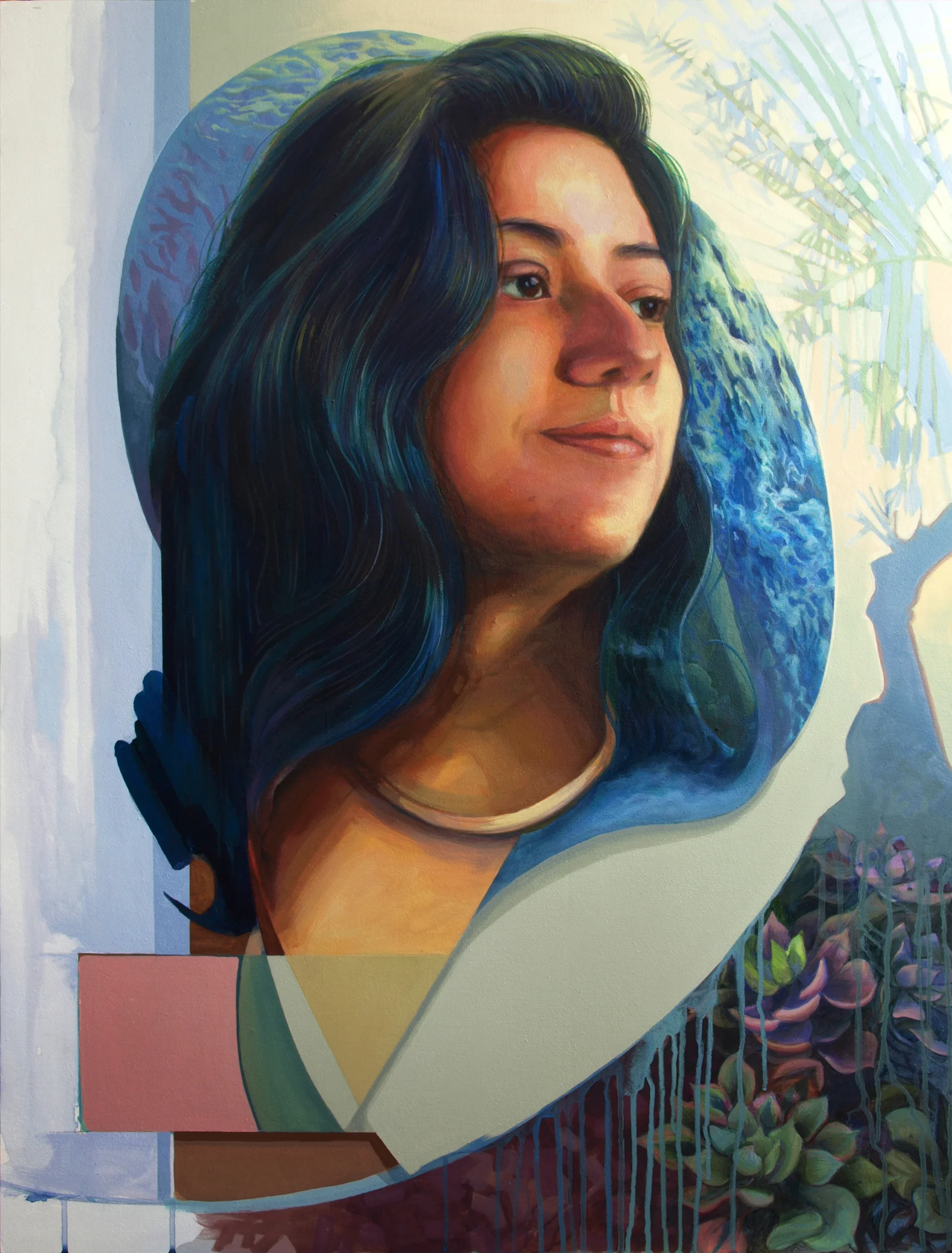 AZUL, Acrylic Portrait Progress