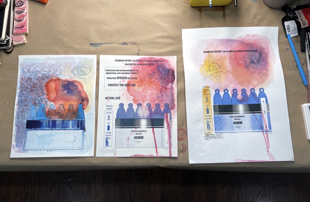 Screen Printing and Watercolor Tests