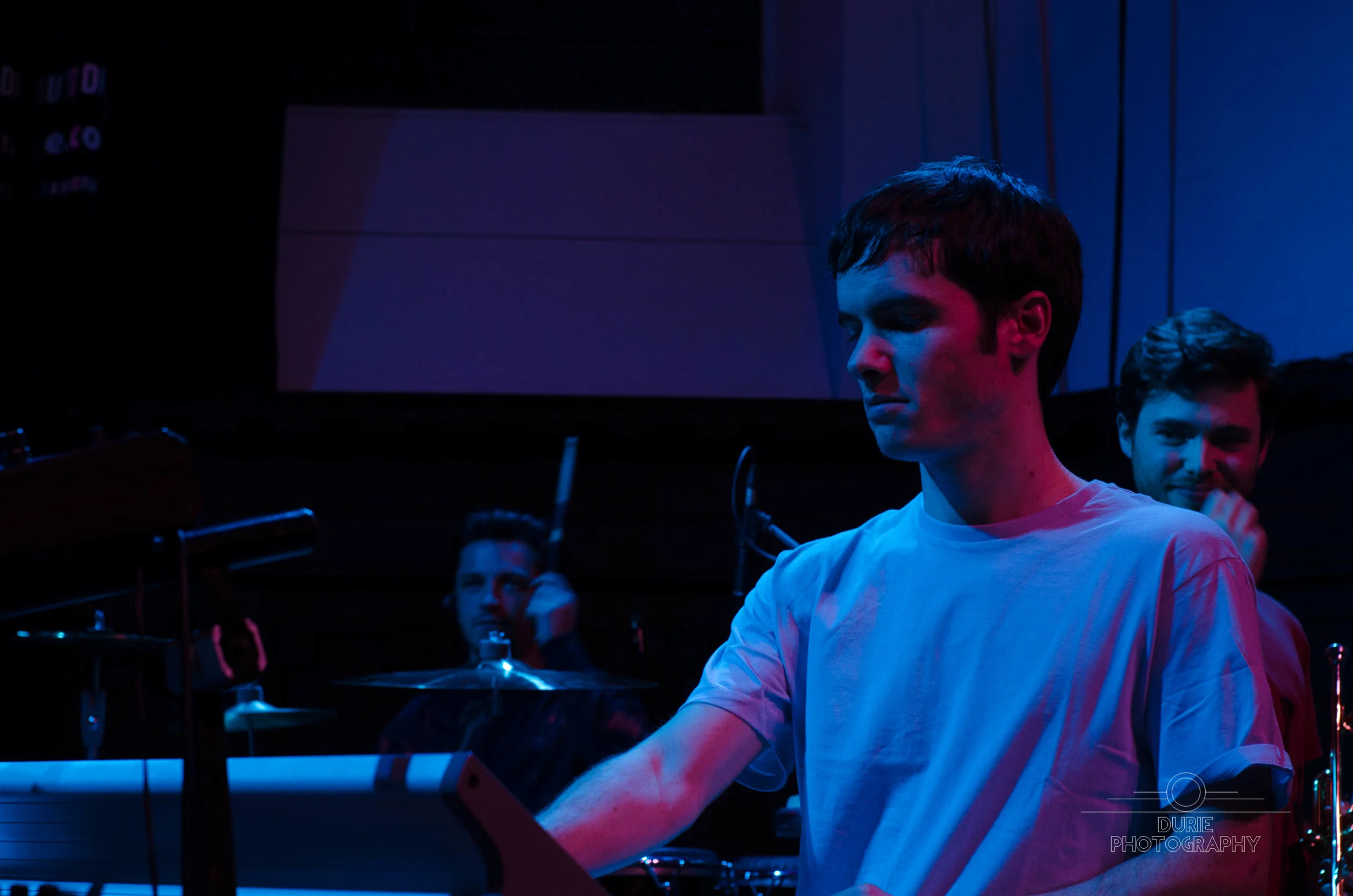 Thanks to Connor Durie for this photo from Fat-Suit at Celtic Connections. I wonder what Alex (behind me) is thinking here...