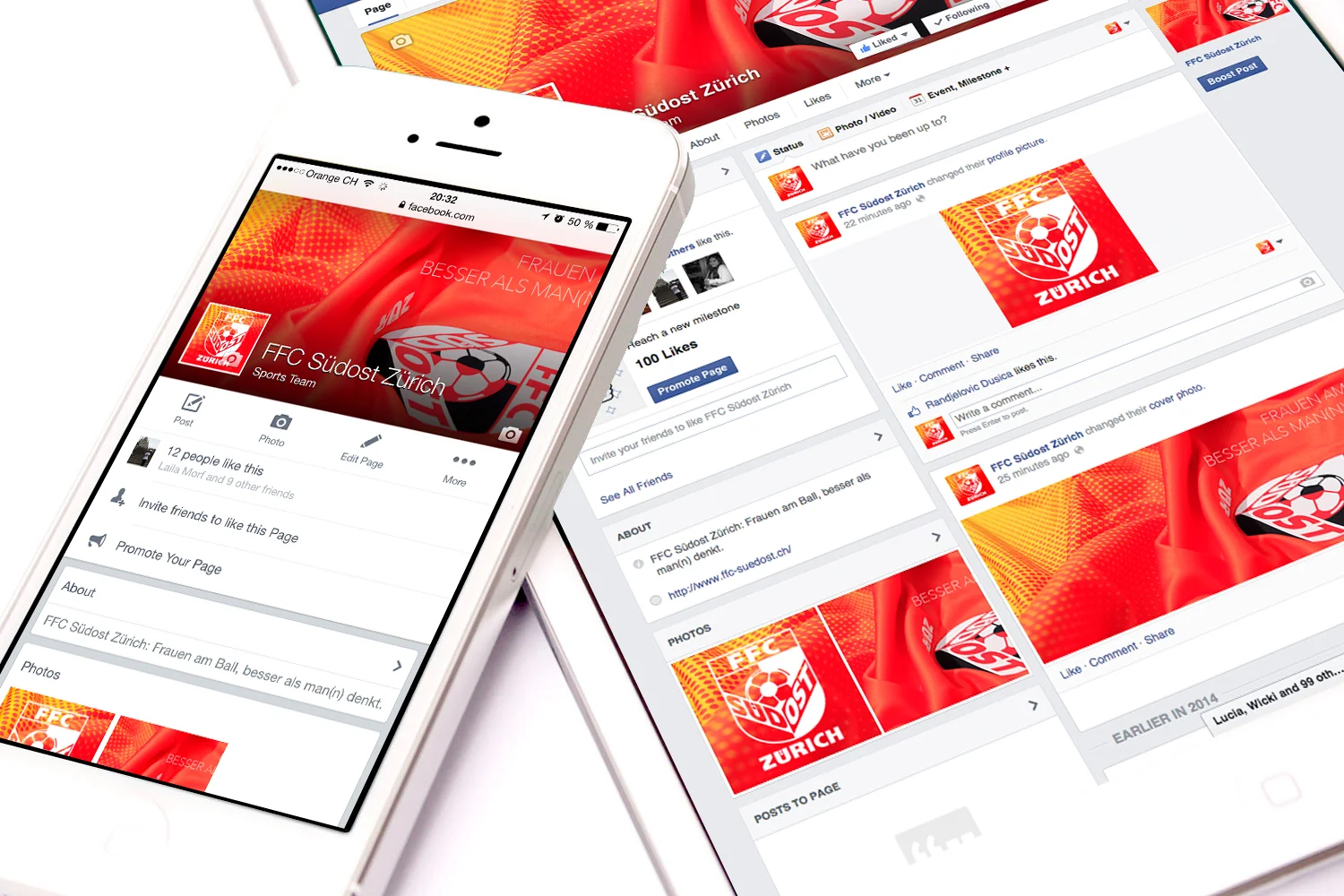 Die Frauen des FFC Südost Zürich sind auch auf Facebook!