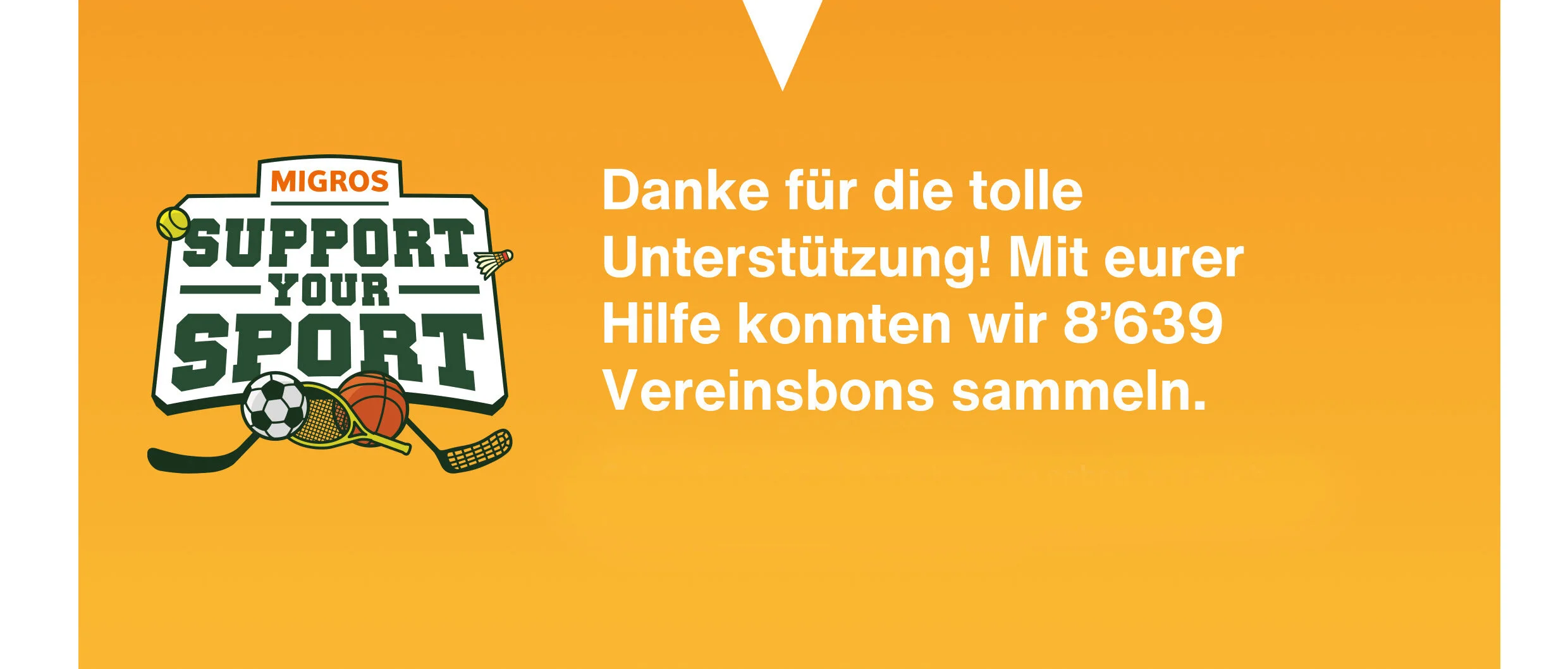 8'639 Vereinsbons gesammelt!