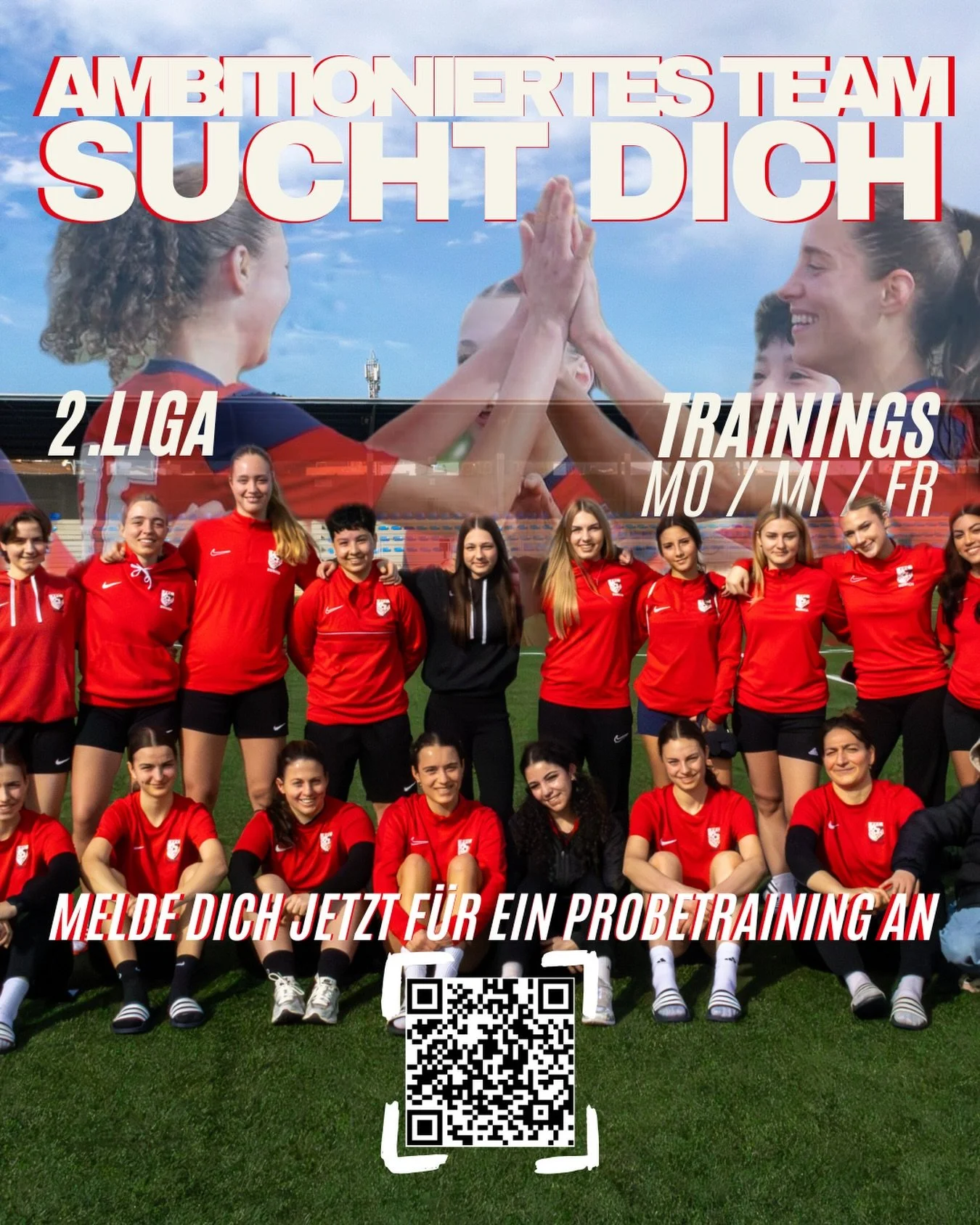 🔥 WIR SUCHEN DICH 🔥

Du willst auf hohem Niveau Fussball spielen und Teil eines jungen, ambitionierten Teams werden? Dann komm zu uns! 🤍⚽️

Unsere 1. Mannschaft sucht neue Spielerinnen f&uuml;r die 2. Liga:
▪️ Alle Positionen gesucht
▪️ Trainings:
