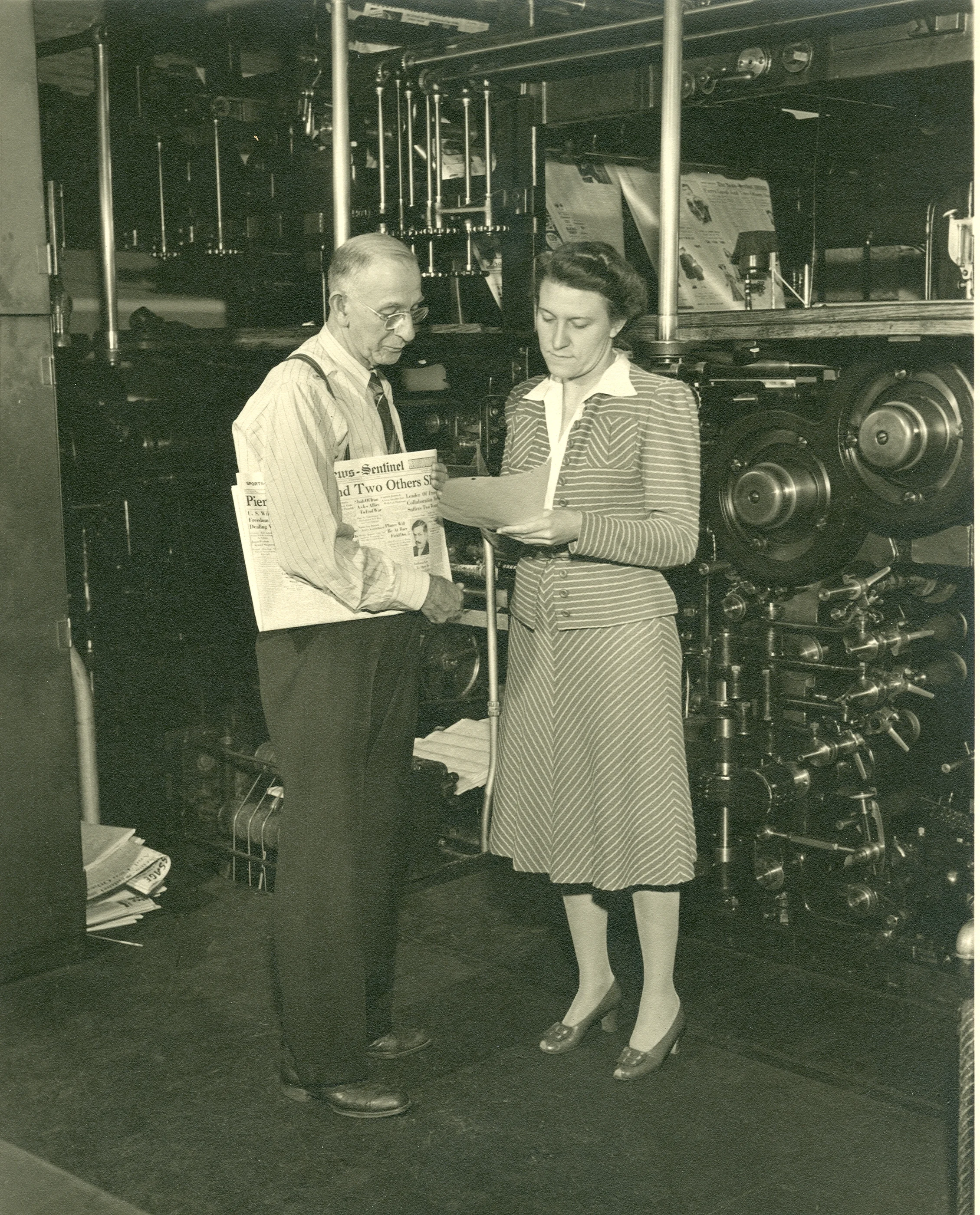 Helene Foellinger in News-Sentinel pressroom