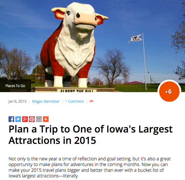Travel Iowa Blog - January 2015