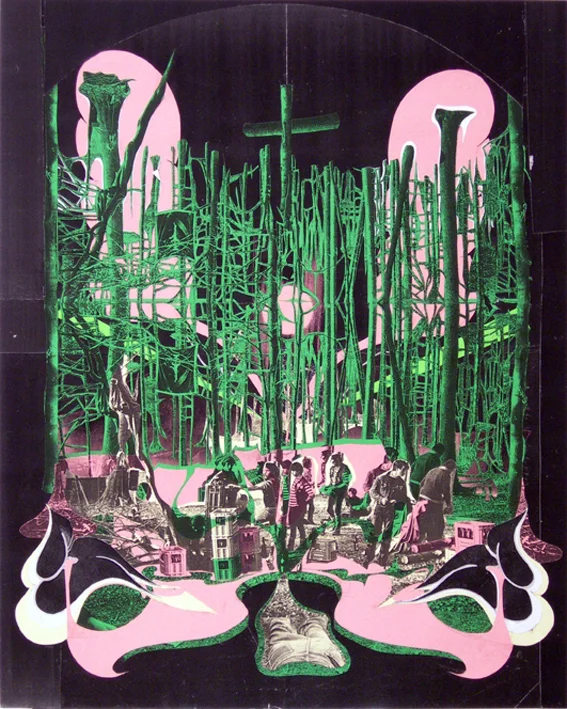 Wald collage on paper, 40 x 50cm, 2008