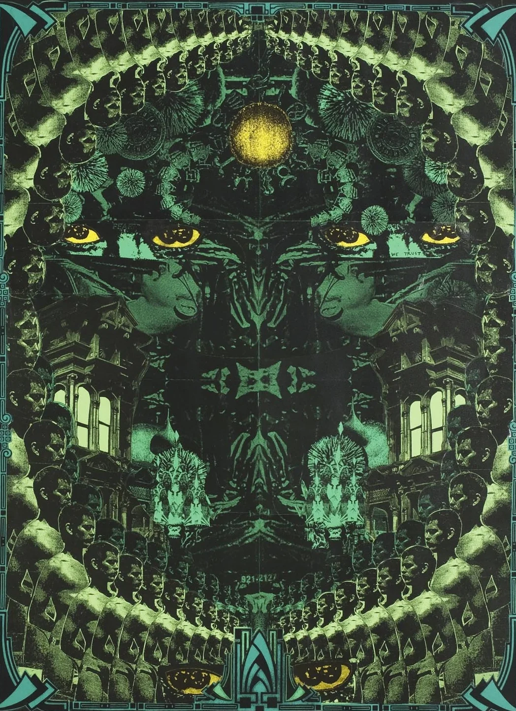 Fear We Trust (green) collage on museum board, 100 x 140cm, 2008