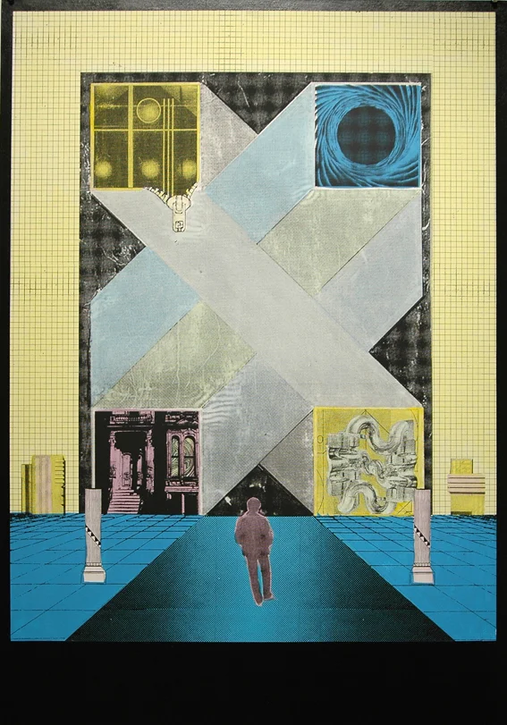 Lonely Avenue acrylic and silkscreen on museum board, 100 x 70cm, 2012