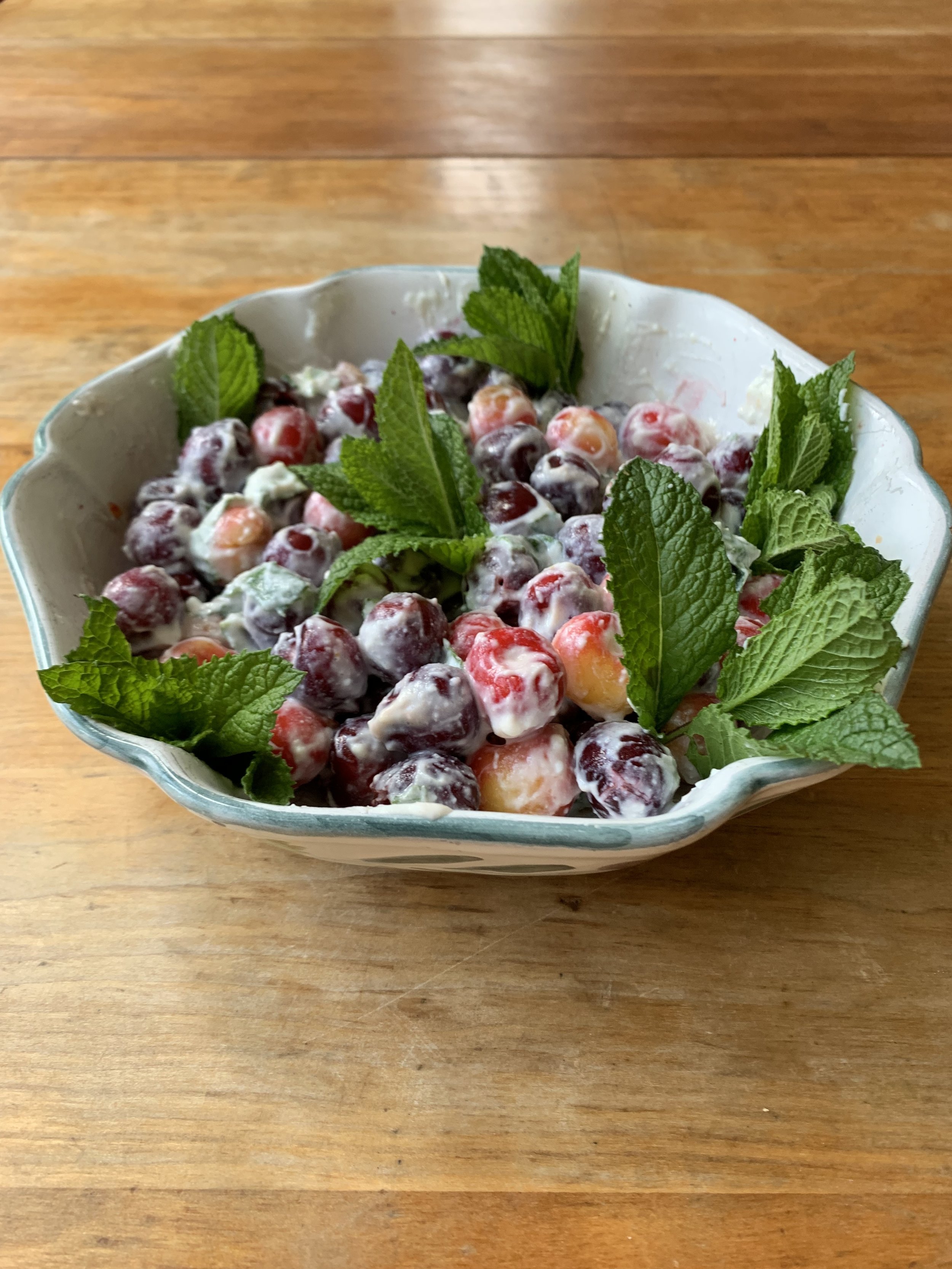 AFGHAN SIDE DISH - CHERRIES IN GARLICY YOGURT SAUCE 