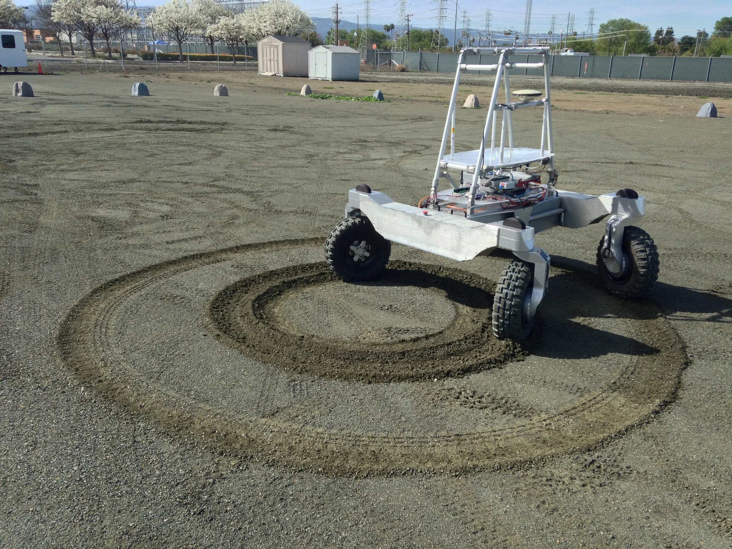 Traction tests at Nasa Ames roverscape, Mountainview CA, March 2014