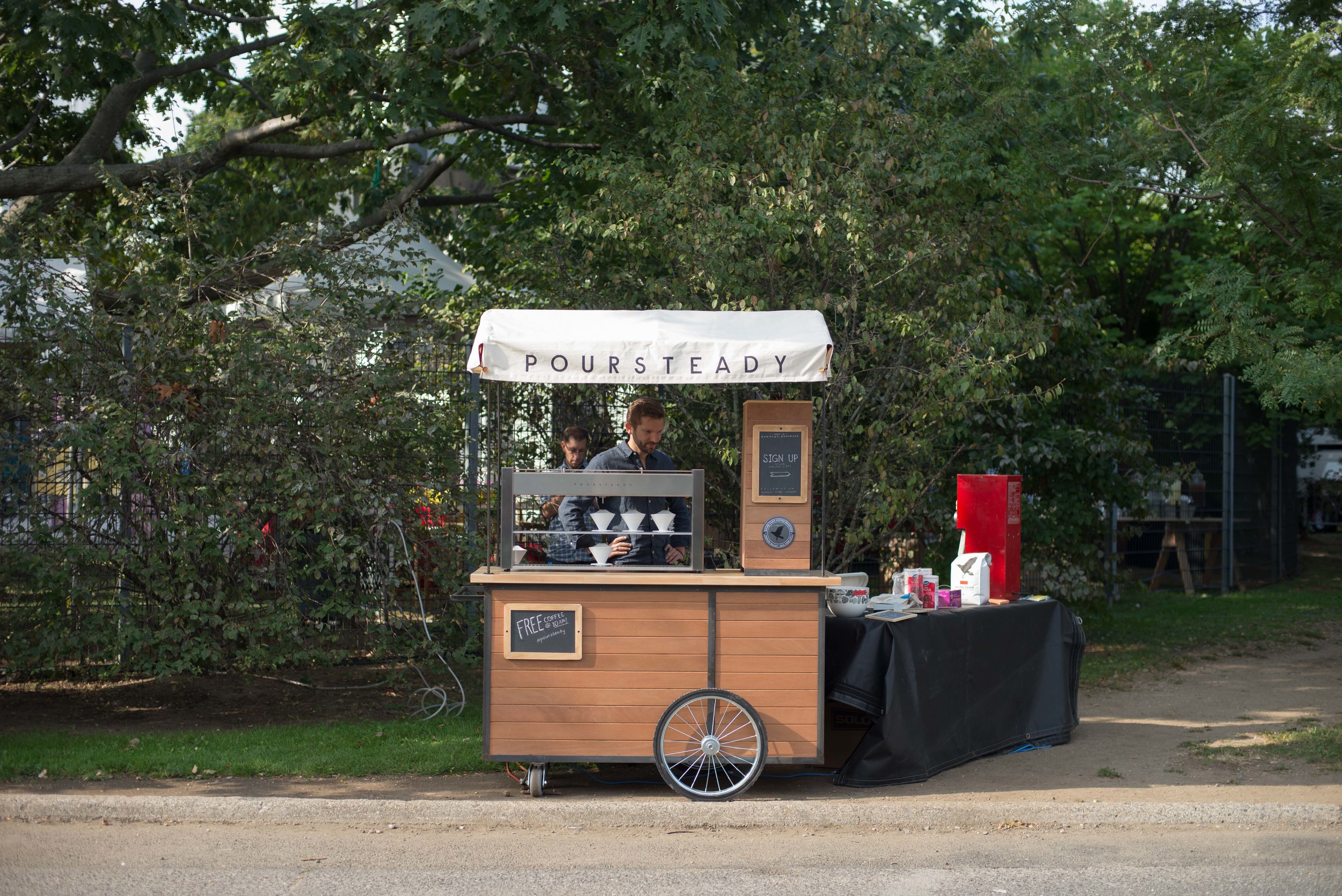 Poursteady cart at World Maker Faire 2014 photo by Greg Mihalko