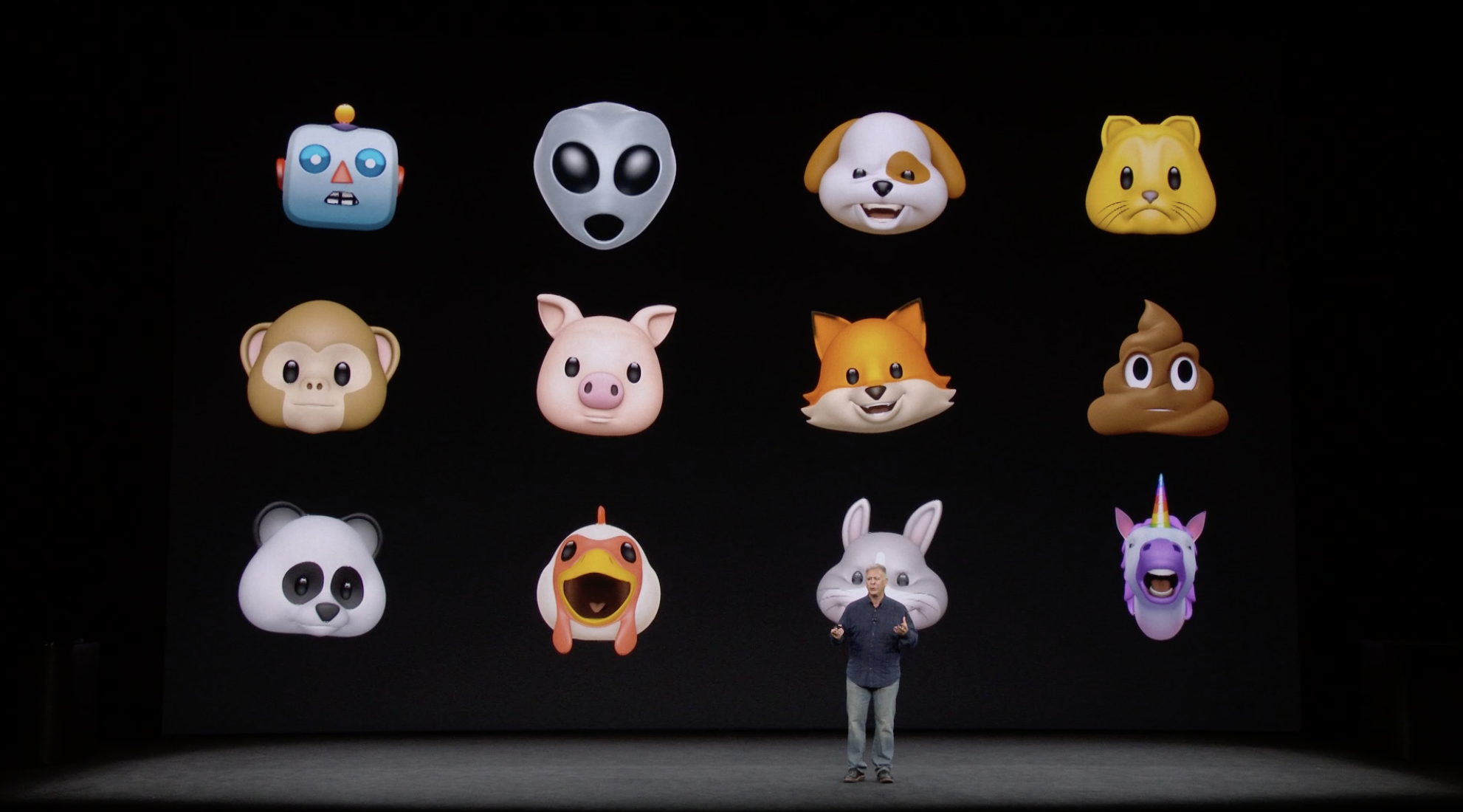 New Animojis that will be available with the iPhone X