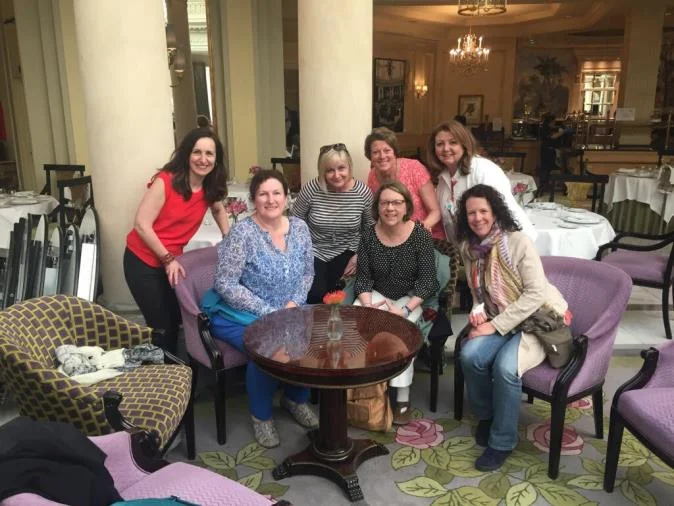 At the Westin Hotel in Madrid with UK and Canadian coaching colleagues - having tea!