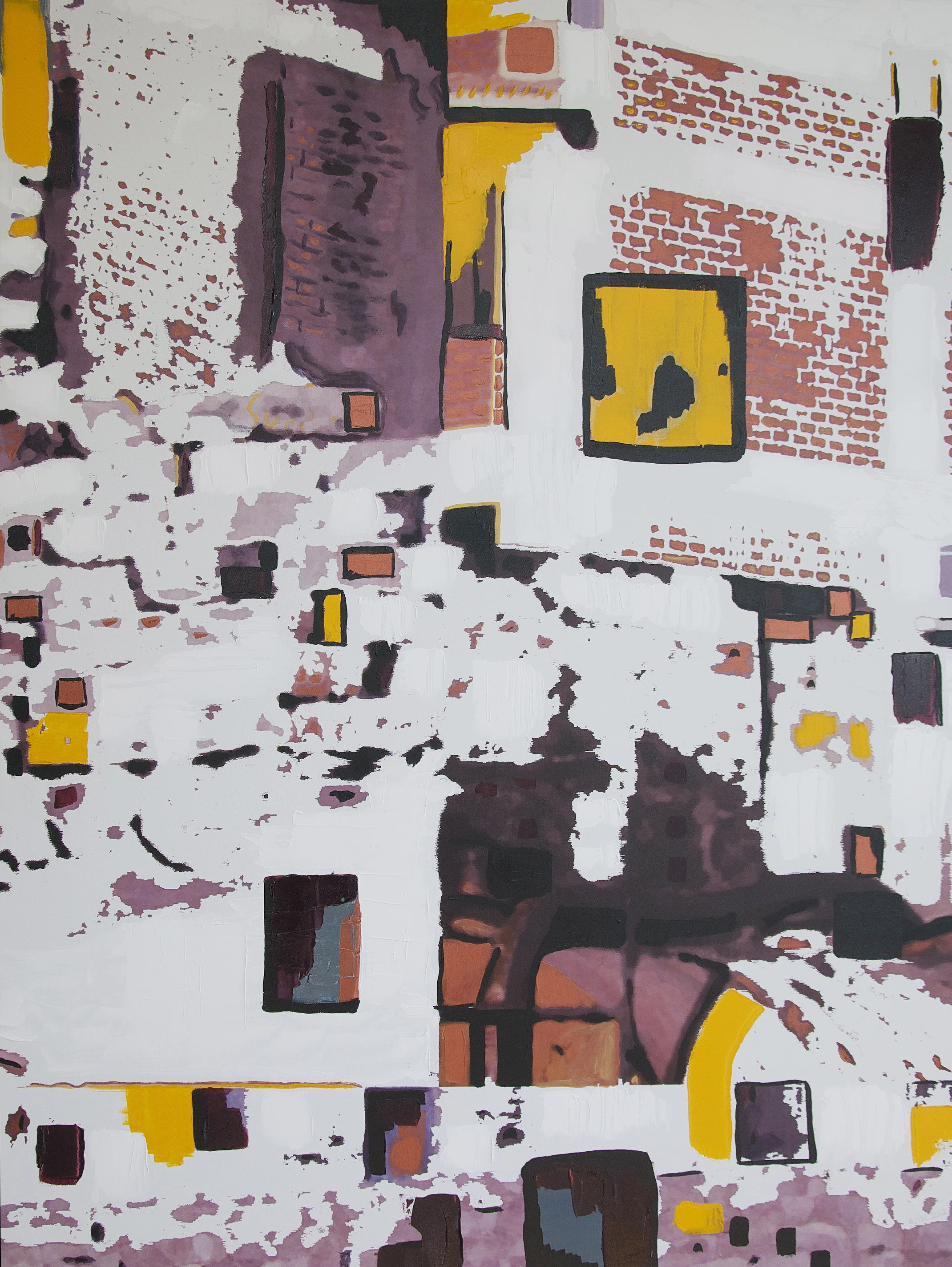 City of Sillar No. 4, 2014, Mixed Media on Canvas, 36”x48” 