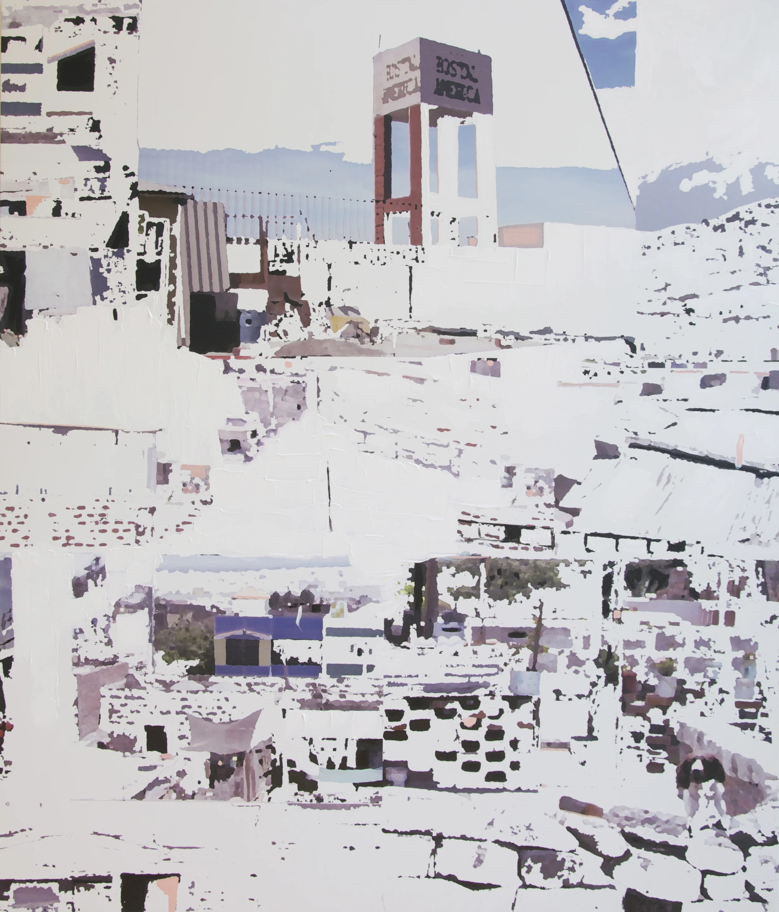 City of Sillar No. 2, 2014, Mixed Media on Canvas, 47 7/8” x 56 ½” 