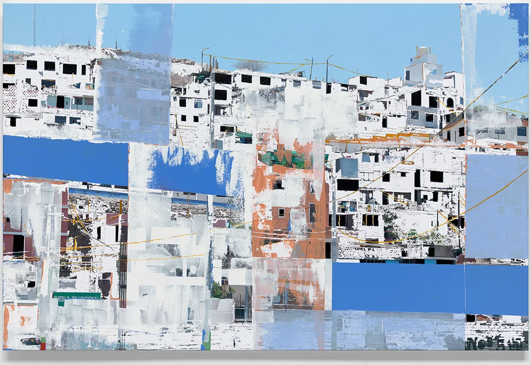 City of Sillar No. 10, 2016, Acrylic Paint & Archival Pigment on Canvas, 48” x 72”