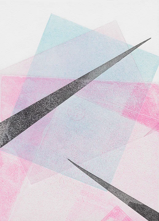 Beth Davila Waldman, Devolution No. 24, 2018, Monotype on Hahnemuhle Paper, 15x11in