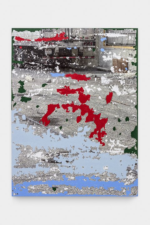 Divisions No. 21, 2025, Archival pigment and Acrylic Paint on House Paint & RedGard Primed Concrete on Basswood Panel, 52x39in