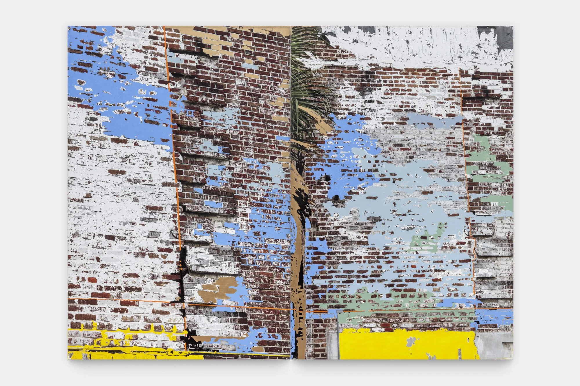 When The Levee Breaks No. 1 (Diptych), 2025 Archival Ink and Acrylic Paint on Canvas  60 x 80in