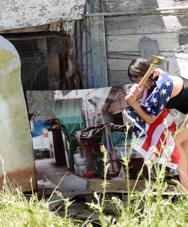 Beth Davila Waldman, Rapacity, 2018, Site Specific Video, China Camp Village, San Rafael, CA 35 sec