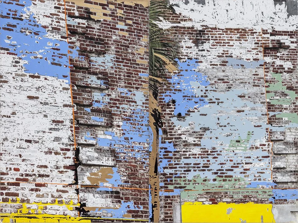 When The Levee Breaks No. 1 (Diptych), 2025 Archival Ink and Acrylic Paint on Canvas  60 x 80in