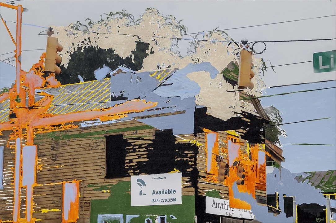 When the Levee Breaks No. 5, 2026, Archival pigment and acrylic paint on canvas 30 x 45in