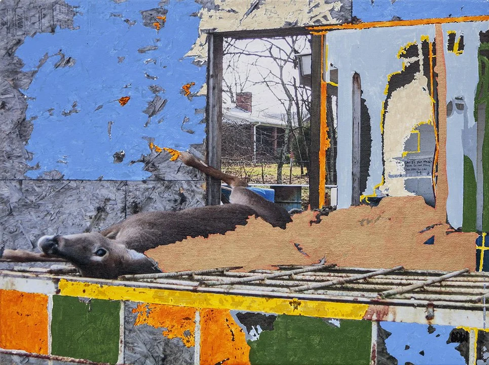 When the Levee Breaks No. 9, 2026 Archival pigment and acrylic paint on canvas 15 1/8 x 20 1/4in