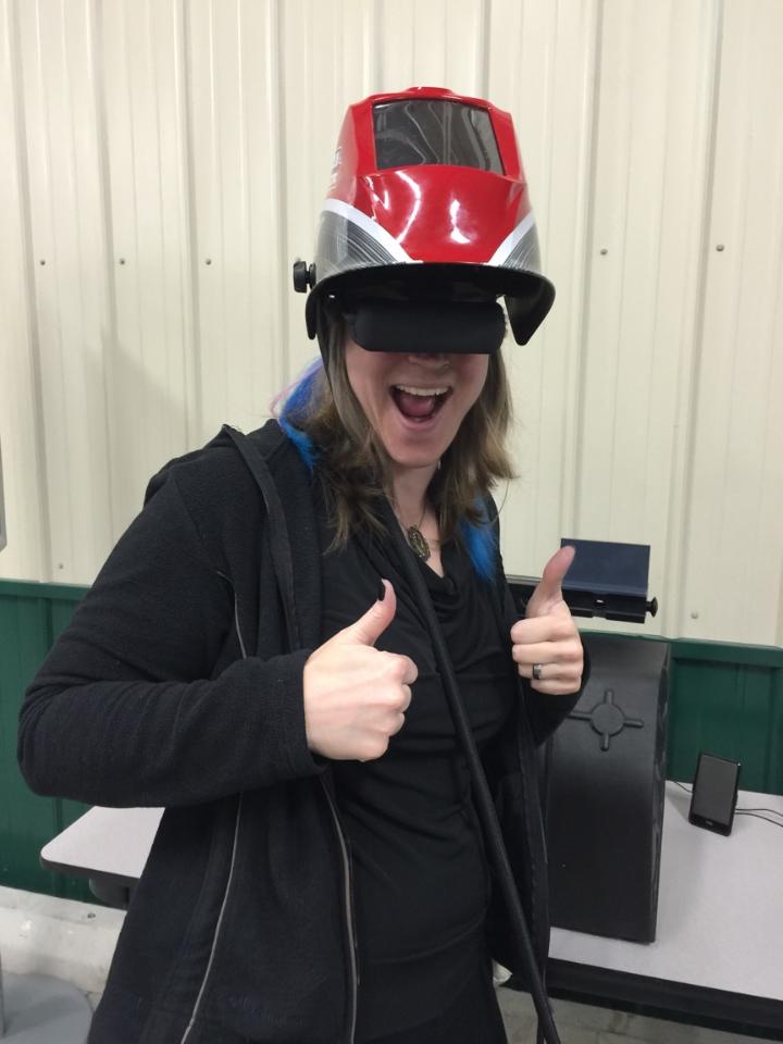 While there, we went to an event at the local community college and I tried my hand at Virtual Welding, which is a thing. Apparently, I'm not very good at that thing.