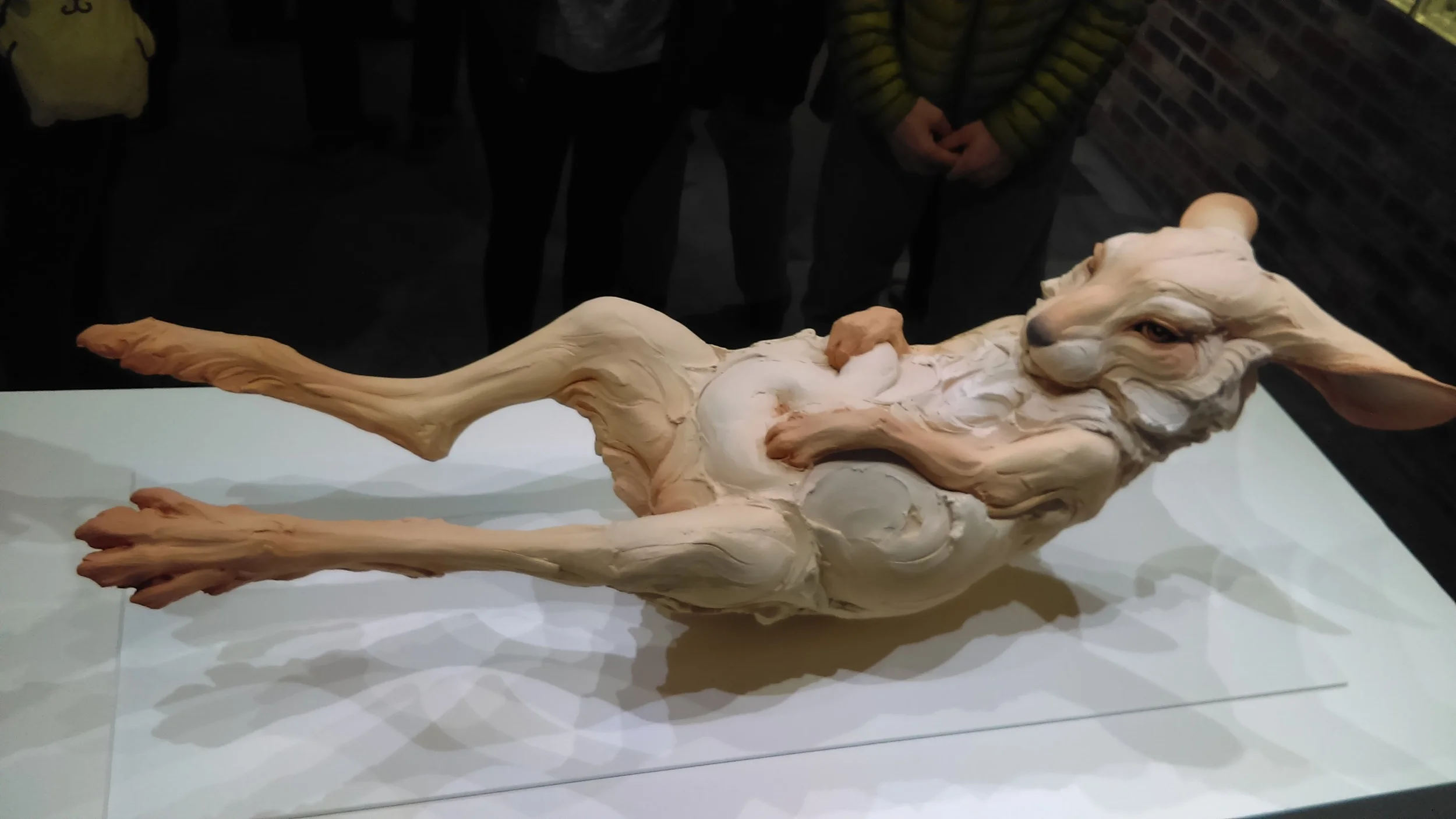 Unrequited Beth Cavener , 2015 (resin-infused refractory material, paint, steel base). The feel she manages to capture in all of her work is enthralling. From the accusing stare to the sensual texture of the skin, this rabbit needs something that her viewer cannot give.
