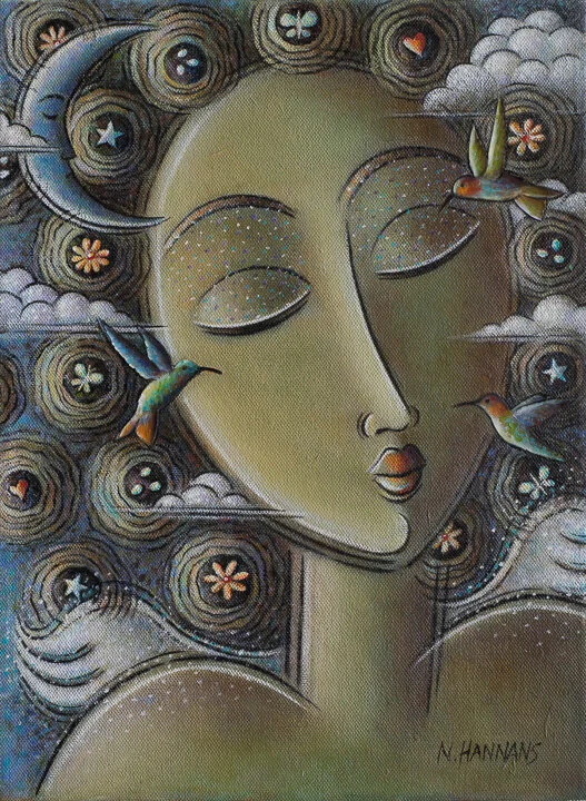Earthly Treasures Acrylic/collage. 9” x 12”.