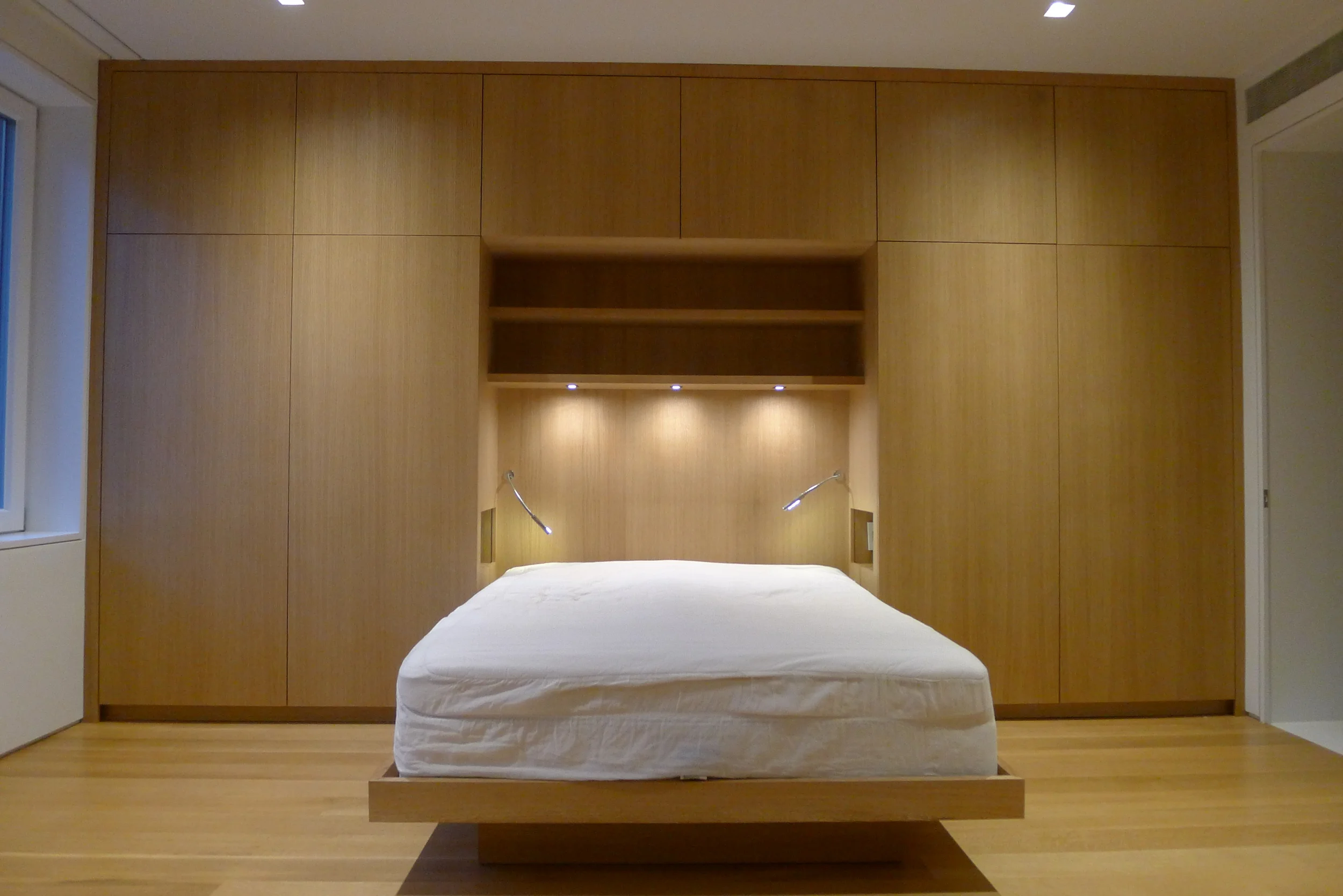 Rift White Oak Cabinets and Bed