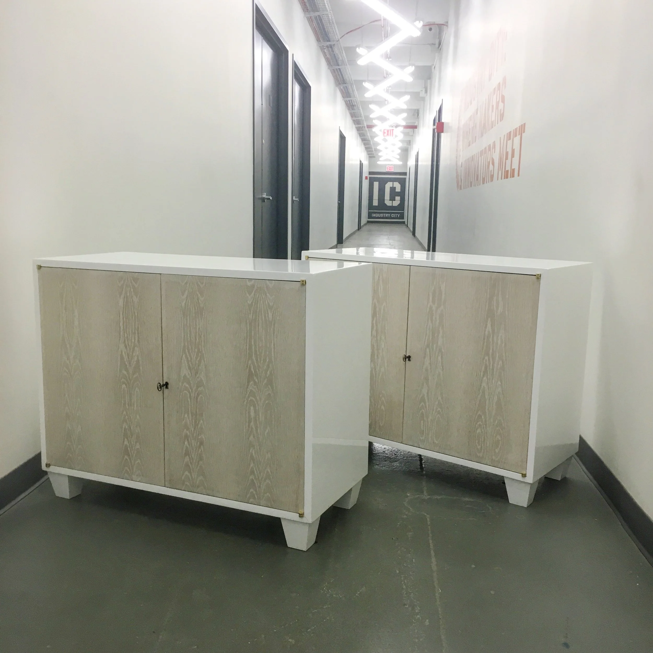 White Oak and Lacquer Cabinets