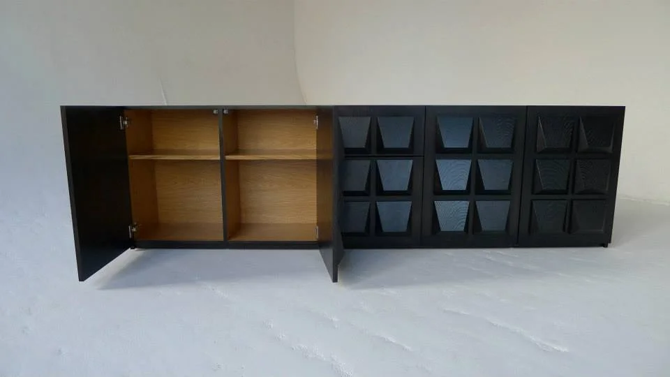 Ebonized Oak Media Cabinet