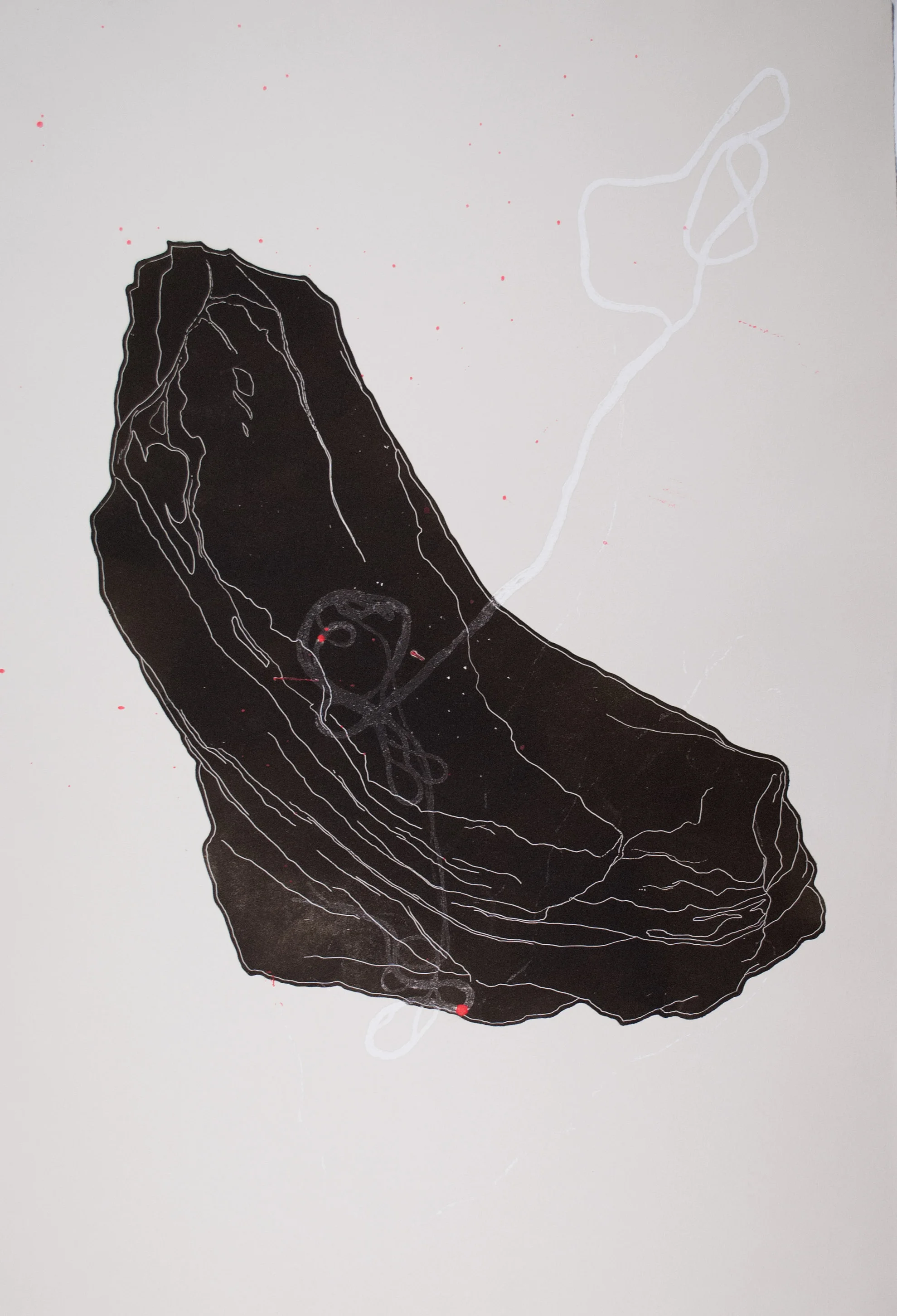 Drop 2018 Etching/Relief, Acrylic 15 x 22 in.