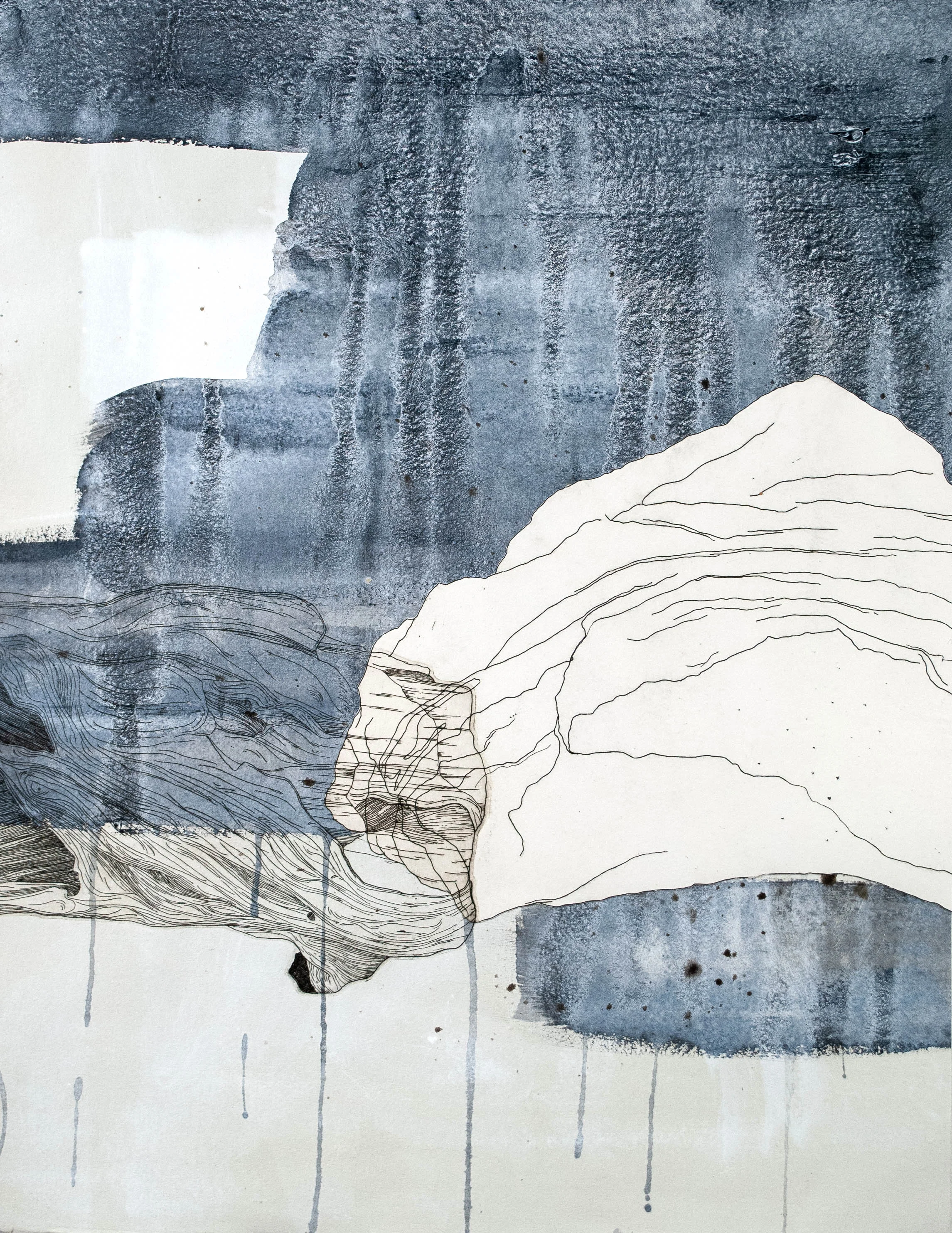 Cold Water 2018 Intaglio, Collage, Acrylic 14 x 18 in.