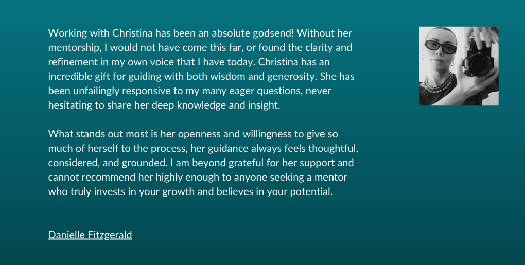 Copy of I initially came across Christina through her work raising awareness of the situation in South Sudan. I sought out her guidance on the nuts and bolts of a professional life in documentary .png