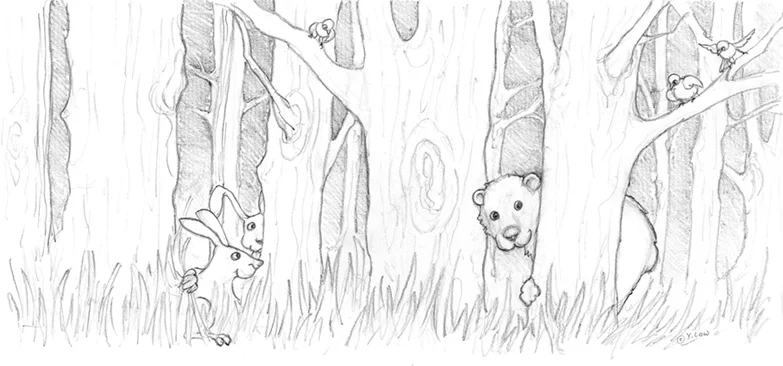 Bear rabbits birds trees.jpg