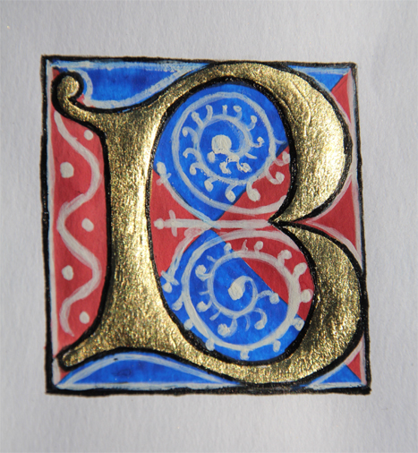 The finished letter, which is still a little 'rough around the edges'... A finer brush would have helped.