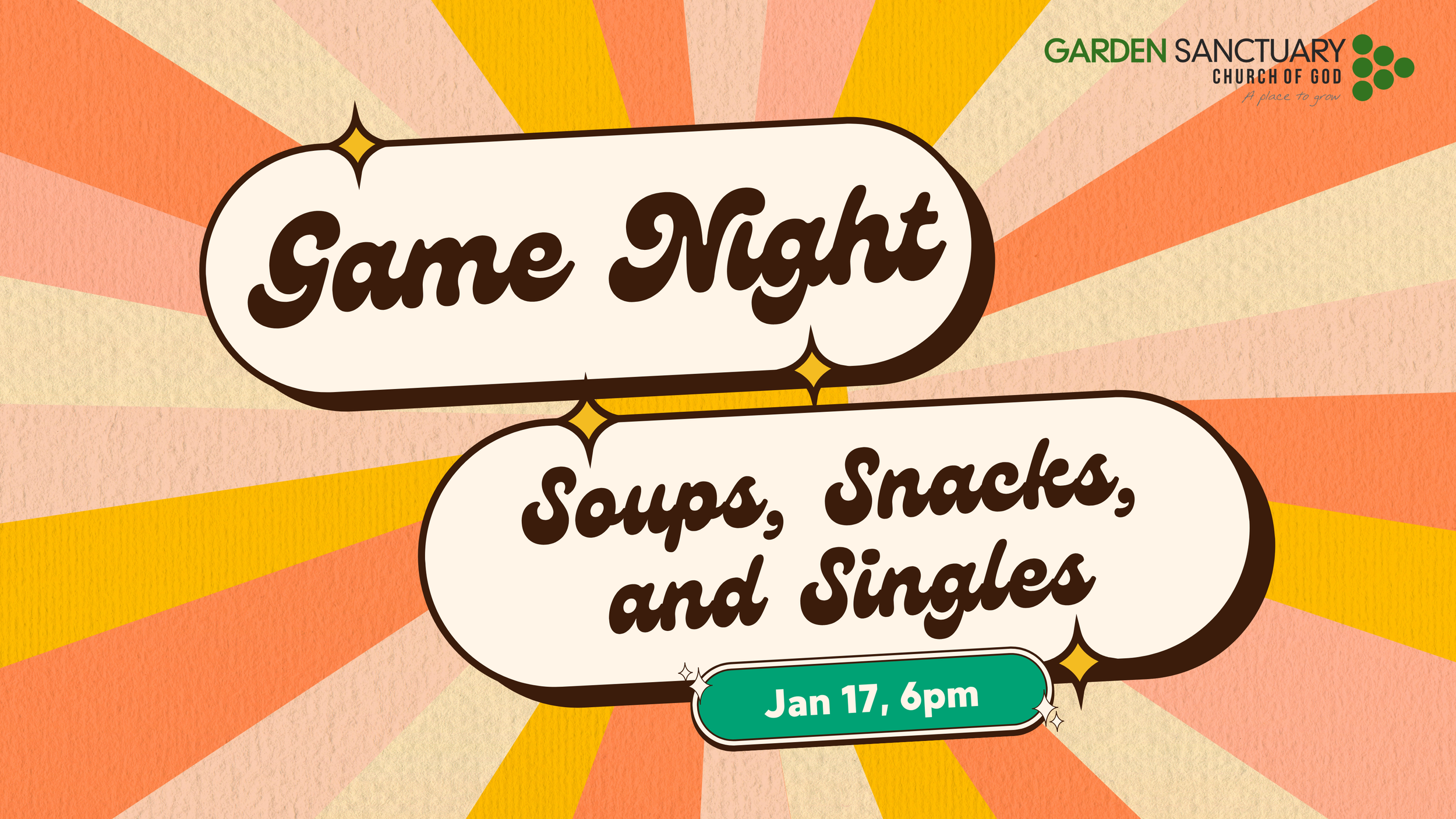 GS Singles, Soup, and Snacks Game night!